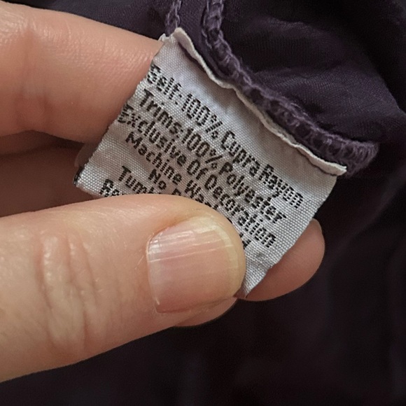 Johnny Was Dark Purple Cupro Top size small - Picture 2 of 7
